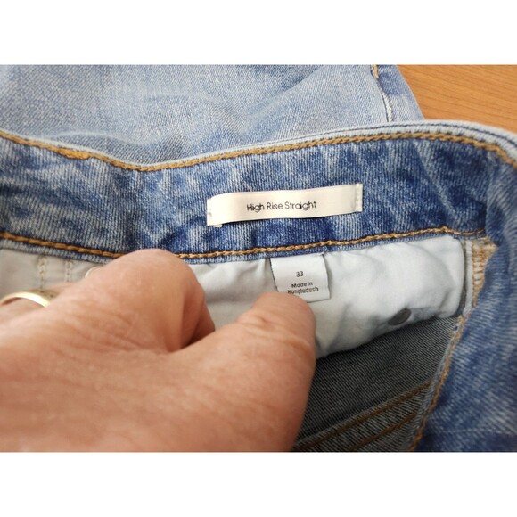 Calvin Klein Women's Straight Fit High Rise Vintage Blue Jeans Size 33 - Picture 13 of 15